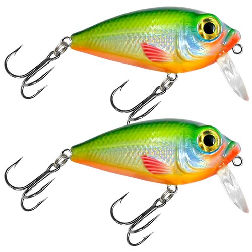 фото Воблер aqua жук 37mm, набор 2шт, цвет 105 (оранжево-синий клоун)