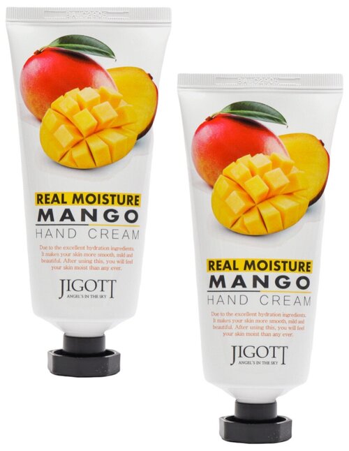 Jigott Набор увлажняющих кремов для рук с экстрактом манго Real Moisture Mango Hand Cream, 2*100 мл