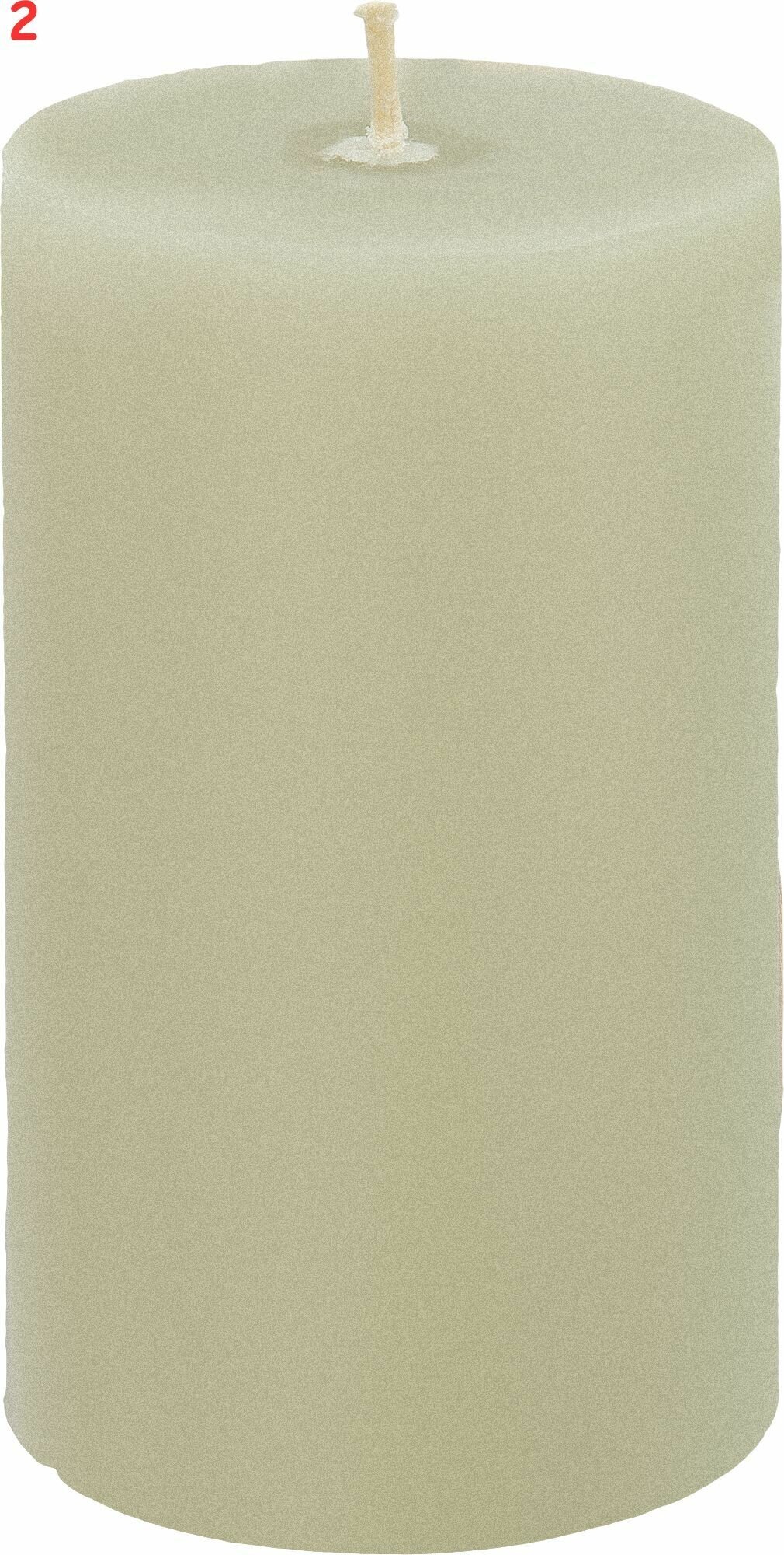 Свеча столбик Рустик светло-серая 11 см (2 шт.)