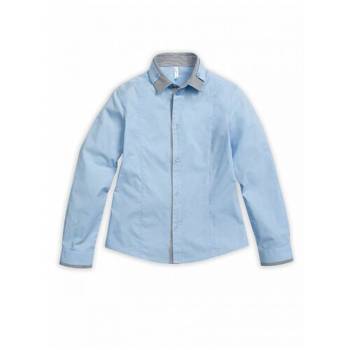 фото Школьная рубашка pelican, размер 13 лет, голубой