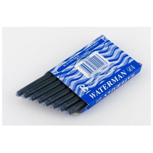 Набор картриджей д/перьевой ручки 8шт Waterman Standard, синие, блистер S0110860