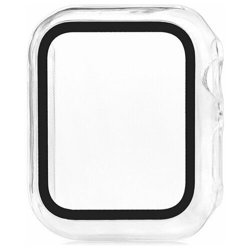 фото Защитное стекло для apple watch 40mm skinarma shield clear с бампером / стекло на эпл воч 40 мм / полноэкранное закаленное стекло / apple watch 4 series / apple watch 5 series / apple watch 6 series / apple watch se series / противоударное стекло для умных часов эпл вотч 4 5 6 се размер 40 мм / полноэкранное стекло с олеофобным покрытием / защита от царапин для apple watch / стекло с бампером / защита от ударов