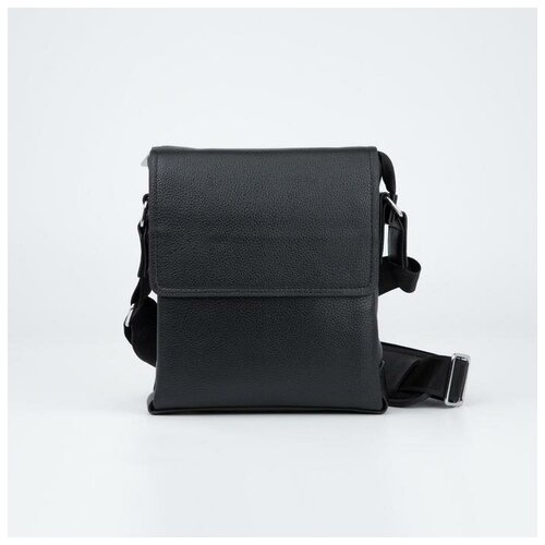 фото Планшет мужской на молнии, 2 наружных кармана, длинная стропа, цвет чёрный mikimarket