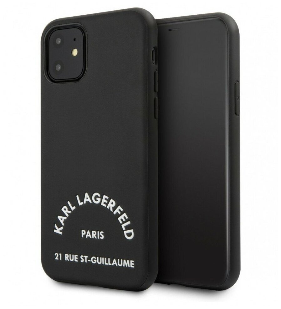 Lagerfeld для iPhone 11 чехол PU Leather Rue Saint Guillaume Hard Black, шт