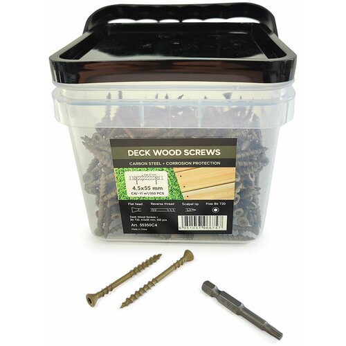 Саморезы Deck Wood Screws 55x4,5 mm C4 T20 350 шт, для открытого крепежа террасной доски