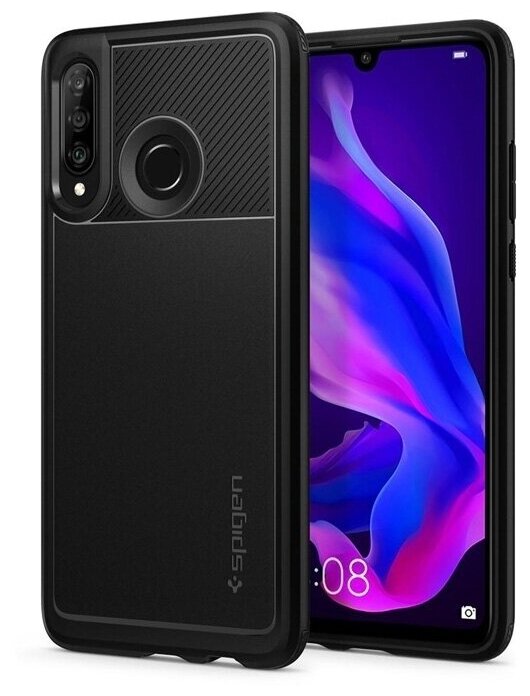 Прочный чехол SPIGEN для Huawei P30 Lite / Nova 4e - Rugged Armor - Черный - L39CS25739