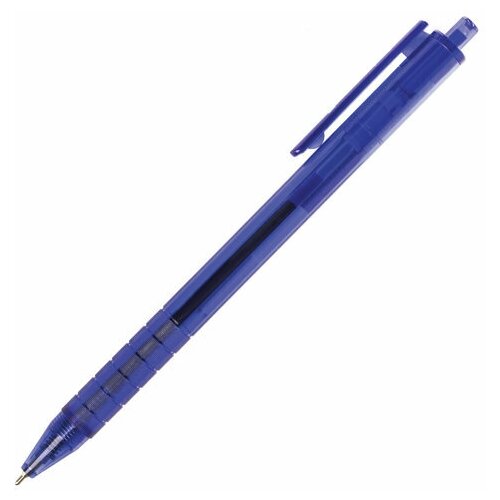Ручка шариковая масляная автоматическая BRAUBERG Tone, синяя, корпус тонированный, узел 0,7 мм, линия письма 0,35 мм, 142414 6 шт
