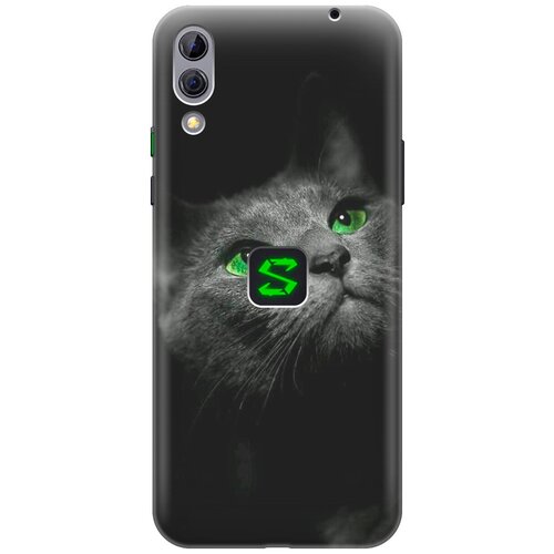 Силиконовый чехол Зеленоглазая кошка на Xiaomi Black Shark 2 / Сяоми Блэк Шарк 2