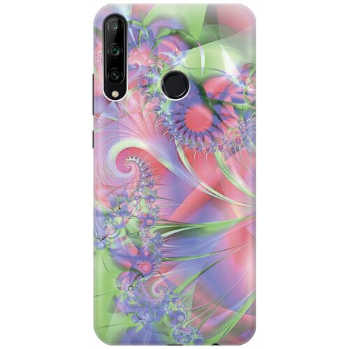 фото Силиконовый чехол на huawei p40 lite e / honor 9c / хуавей п40 лайт е / хонор 9с с принтом "красно-зеленая абстракция" gosso