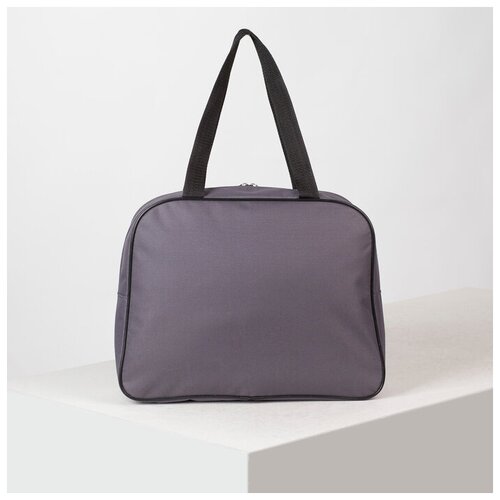 фото Сумка спортивная на молнии, без подкладки, наружный карман, цвет серый/чёрный зфтс