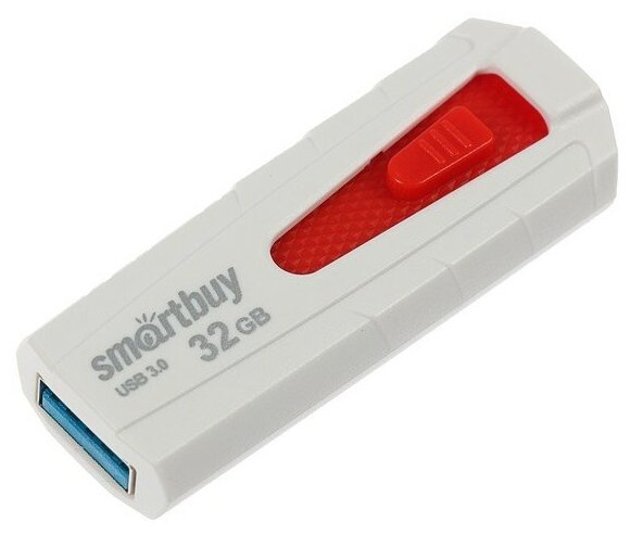 Флешка Smartbuy IRON White/Red, 32 Гб, USB3.0, чт до 140 Мб/с, зап до 40 Мб/с, бело-красная