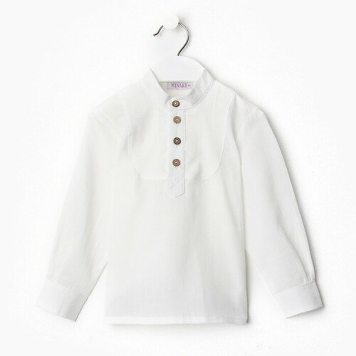 фото Школьная рубашка minaku, размер 122 см, белый