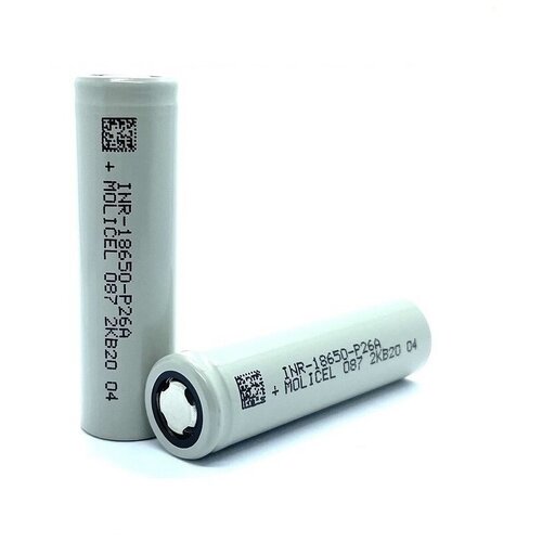 Аккумулятор Li-ion INR 18650 P26A; 2600 mAh 35A; Molicel; морозостойкий; большая мощность;