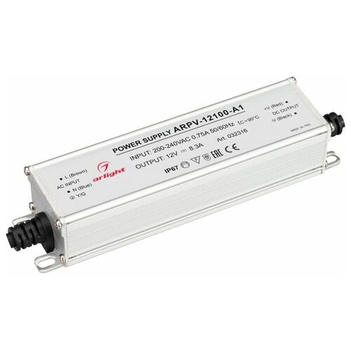 032316 Блок питания ARPV-12100-A1 (12V, 8.3A, 100W) (Arlight, IP67 Металл, 3 года) 032316 блок питания arpv 12100 a1 12v 8 3a 100w arlight ip67 металл