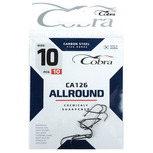 крючки cobra allround серия ca126 14 10 шт Крючки Cobra ALLROUND CA126-10, 10 шт.