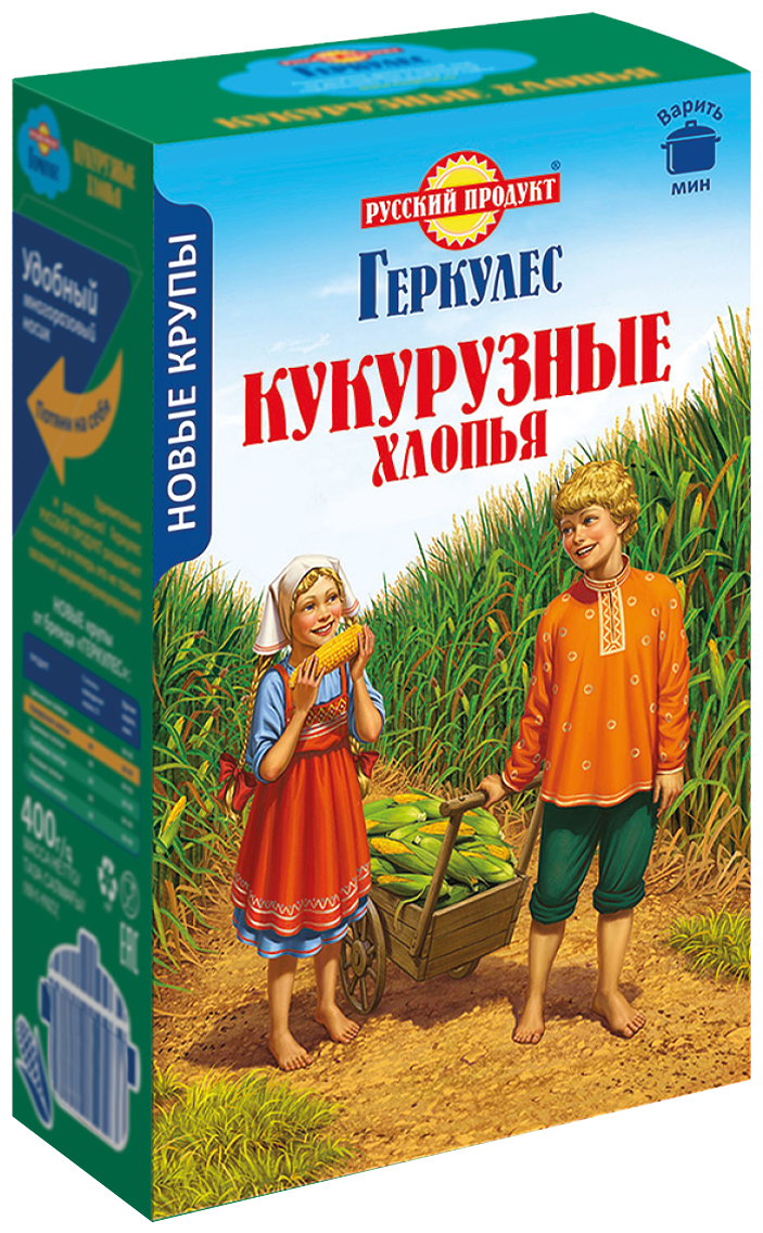 Геркулес Русский продукт кукурузные хлопья 400г