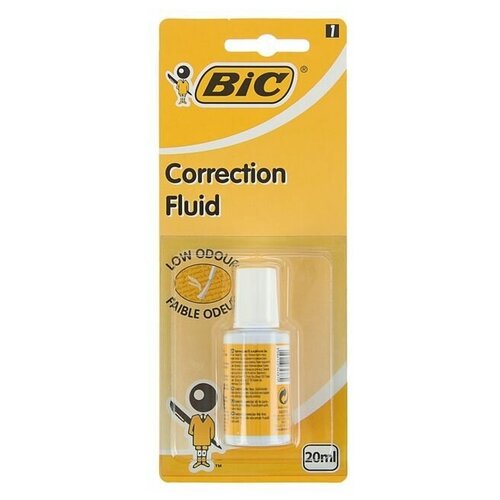 Корректирующая жидкость BIC Correction Fluid, 20 мл, водная основа, блистер, 1 шт.