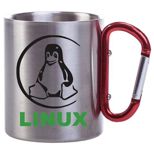 фото Металлическая кружка с карабином linux drabs