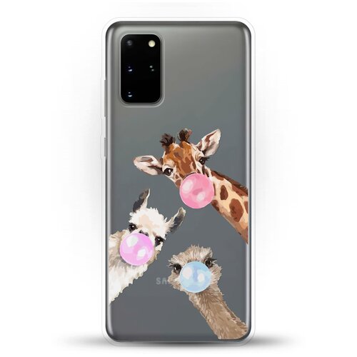 фото Силиконовый чехол лама, жираф и страус на samsung galaxy s20+ andy & paul