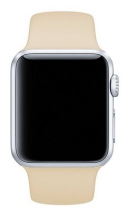 Ремешок силиконовый для Apple Watch 42/44мм (11), молочный, на кнопке