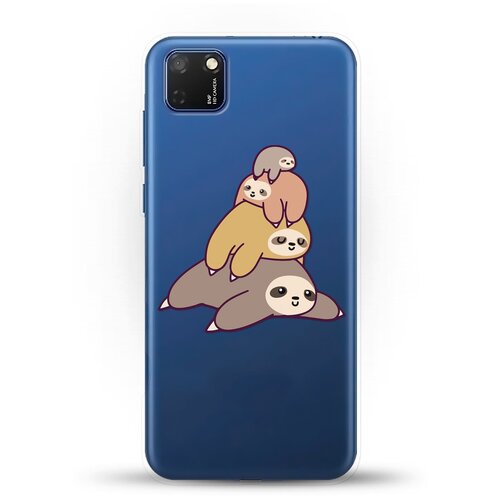 фото Силиконовый чехол 4 ленивца на huawei y5p andy & paul