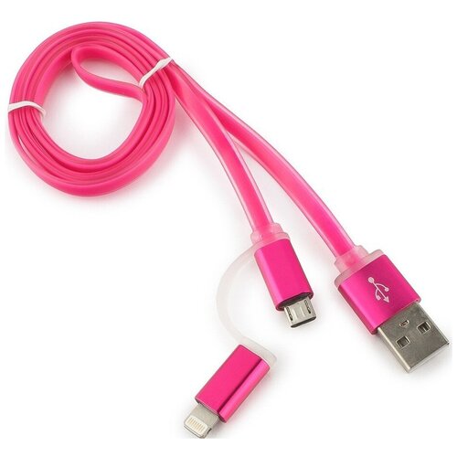 USB кабель универсальный (micro USB - Lightning) Cablexpert CC-mAPUSB2pk1m кабель 2 в 1 usb 2 0 cablexpert cc mapusb2bk1m am microbm 5p iphone lightning 1м комбо кабель алюминиевые разъемы черный блистер