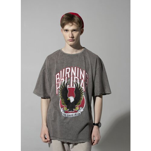 фото Футболка мужская dubs оверсайз, серая, с принтом