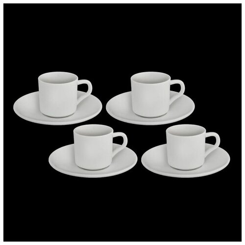 фото Набор кофейный на 4 персоны, чашки 90 мл, цвет белый wilmax england