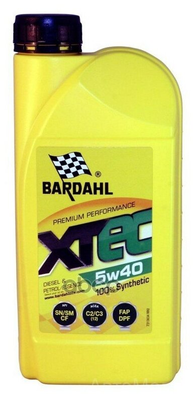 Bardahl 5W40 Xtec Sn/Cf 1L (Синт . Моторное Масло) Bardahl