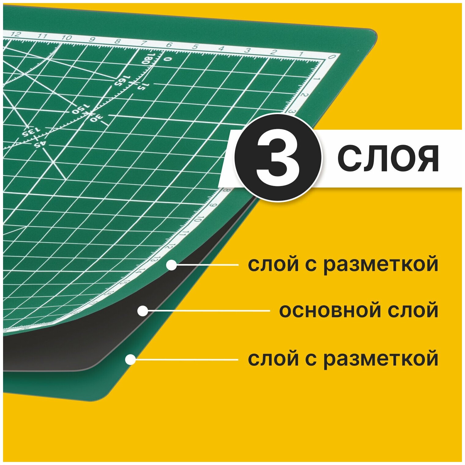 Настольное покрытие BRAUBERG 236905 для резки зеленый 1 шт. 3 мм 280 г - фото №12