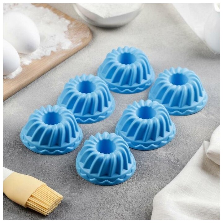 фото Набор форм для выпечки, 6 шт, 7х3 см Пальчики оближешь, цвета микс