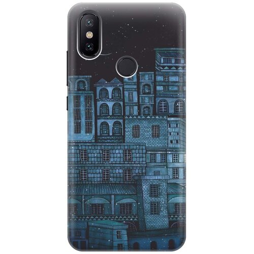 фото Re:pa накладка transparent для xiaomi mi 6x / mi a2 с принтом "ночь над городом"