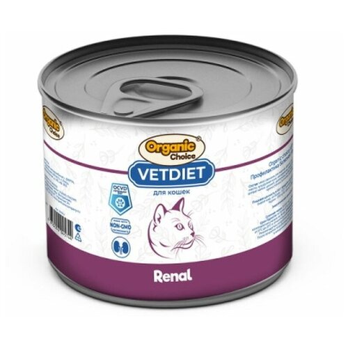 Organic Сhoice VET Renal влажный корм для кошек, профилактика болезней почек (12шт в уп) 240 гр осетр siga г к обрезь 100 г
