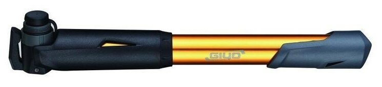 фото Насос для велосипеда Giyo GP-87T алюминиевый, с выдвижным шлангом, 8 атм/120psi, Т-образная ручка, AV/FV/DV, черный с золотым анодированием