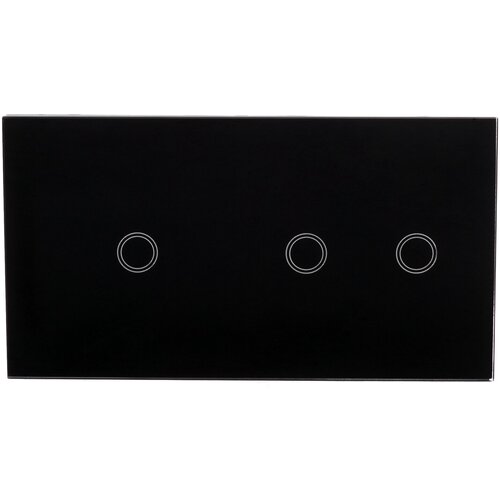 Сенсорный выключатель на 2 поста 1+2 Minitiger FF-S-157-12B Черный