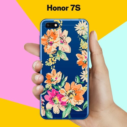 Силиконовый чехол Цветы оранжевые на Honor 7S силиконовый чехол цветы оранжевые на honor 30s