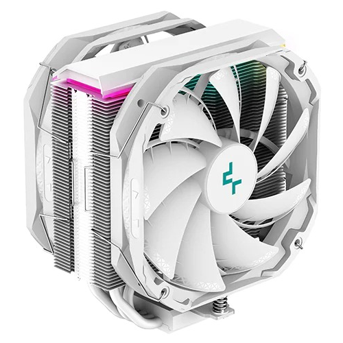 кулер id cooling se 207 xt slim snow lga20xx 1700 1200 115x am4 12шт кор tdp 220w pwm 7 тепл тру Кулер для процессора DEEPCOOL AS500 PLUS WH LGA20XX/1700/1200/115X/AM5/AM4 (8шт/кор, TDP 220W, PWM, ARGB Led, DUAL Fan 140mm, 5 тепл. Трубок, белый) RET (AS500 PLUS WH)