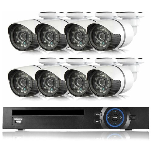 Комплект видеонаблюдения IP 2Мп Ps-Link KIT-C208IP-POE 8 камер для улицы