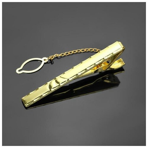 фото Зажим для галстука "классический" со стразой, цвет белый в золоте 1618039 queen fair
