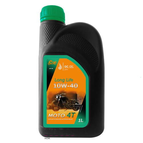 Моторное масло 10W-40 QC OIL Long Life 1л для мотоциклов 4Т полусинтетическое металлоплакирующее