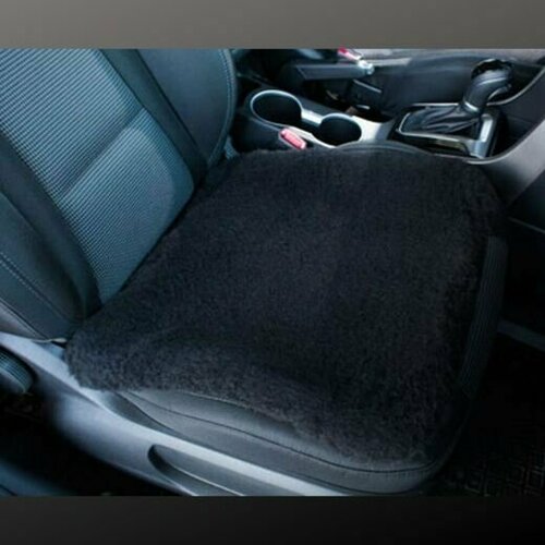 Меховая накидка-квадрат в авто из овечьей шерсти, черная