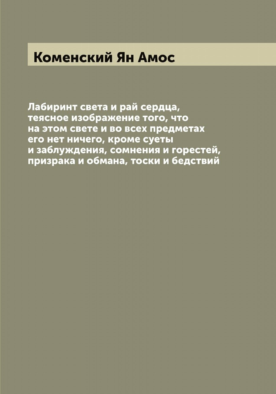 Книга Лабиринт света и рай сердца, теясное изображение того, что на этом свете и во все... - фото №1