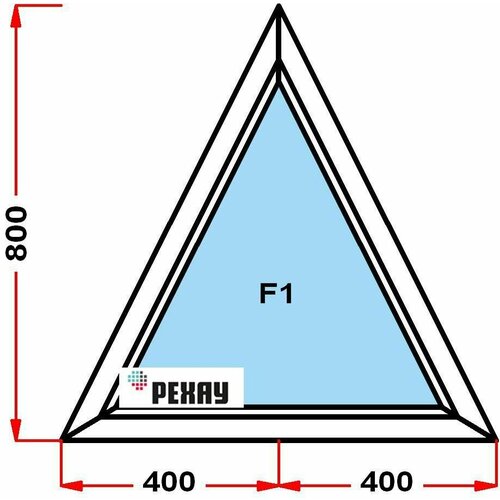 Окно из профиля РЕХАУ GRAZIO (800 x 800) , треугольное, не открывающееся, 3 стекла