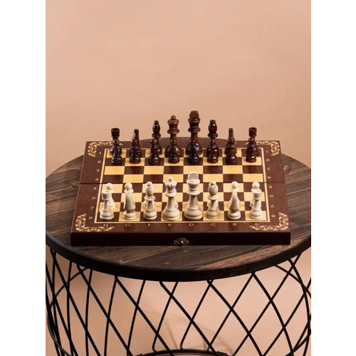 Шахматы нарды шашки Савана шахматы стаунтон мини доска 37x37 см классические фигуры малые