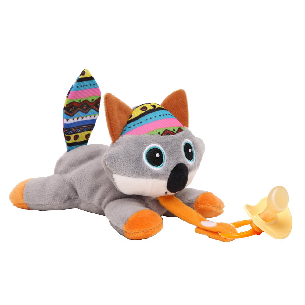 Погремушка для новорожденного, держатель для соски Biba Toys "Волченок Кала"