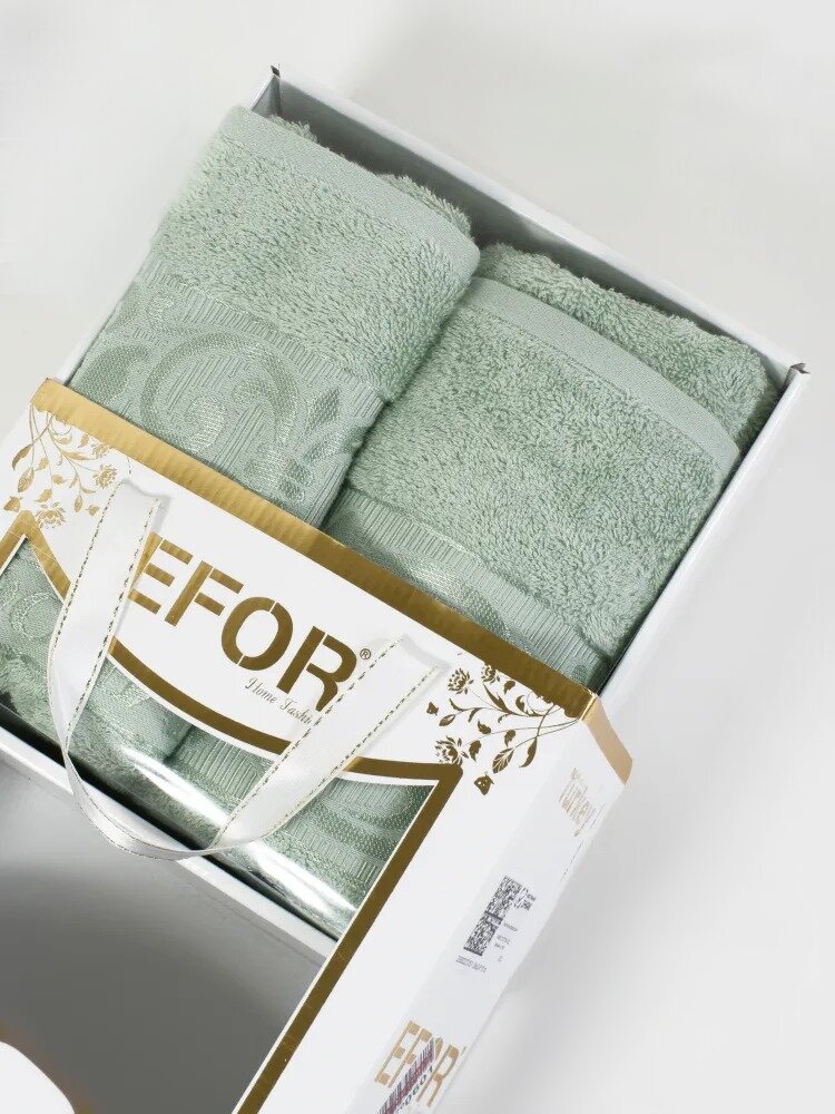 фото EFOR Набор из 2 полотенец Bamboo цвет: светло-зеленый (50х90 см, 70х140 см)