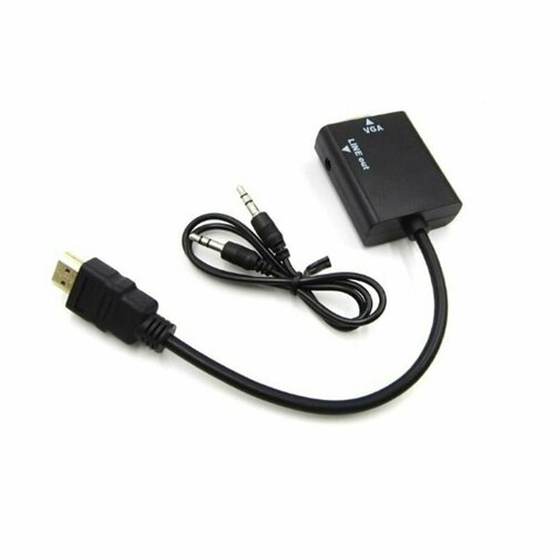 адаптер hdmi на vga с аудиовыходом Переходник с HDMI на VGA для видеоадаптера, кабель-преобразователь 1080P с аудиовыходом