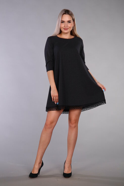 Платье-футляр IvCapriz, жаккард, хлопок, свободный силуэт, мини, размер 58, серый, черный