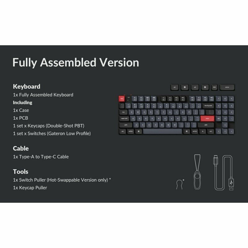 Клавиатура QMK Keychron K13 Pro, 90 клавиш, Hot-Swap, Gateron low profile Red Switch - фото №7