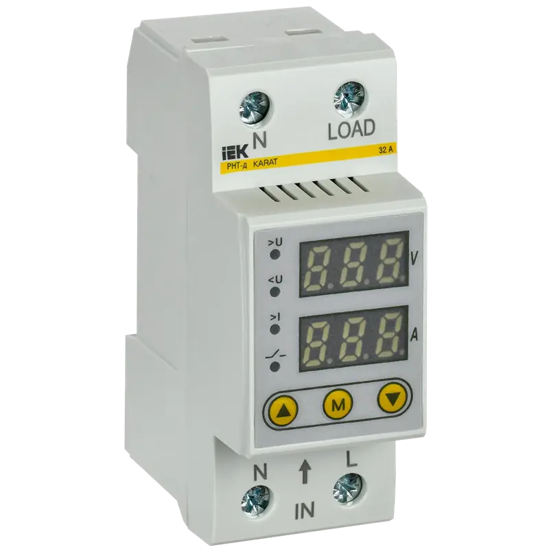 фото Реле напряжения и тока РНТ-д 1-ф. 36мм 32А, IEK IVC21-1-32 (1 шт.)